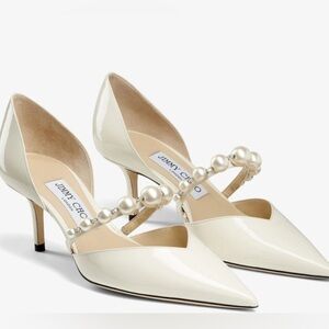 Jimmy Choo Aurelie Size 39 Patent Leather with Pearls Great Condition
